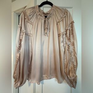 Elegant Rosè Ruffled Blouse